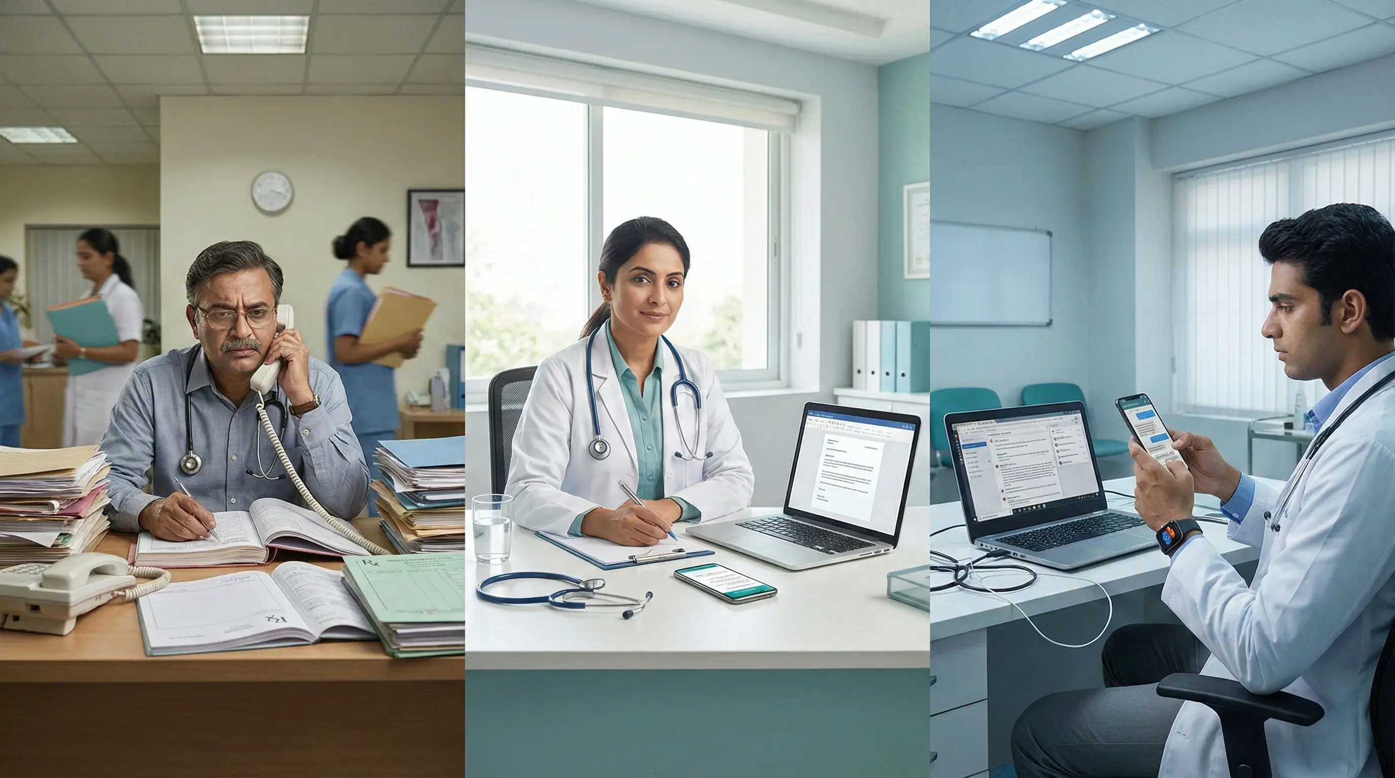 Indian doctor using AI safely in clinic workflow